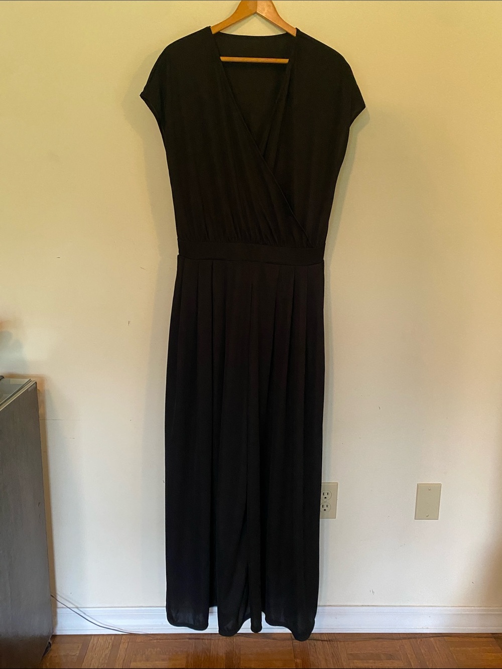 Classic Black Wrap-Front Women's Romper